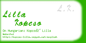 lilla kopcso business card